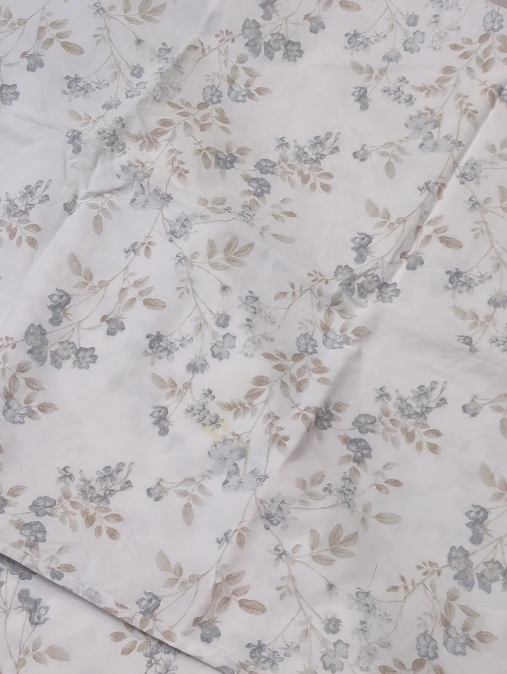 Laura Ashley Full Flat Sheet 2 Pillowcases 3 Piece Blue Floral Cottagecore Cotto